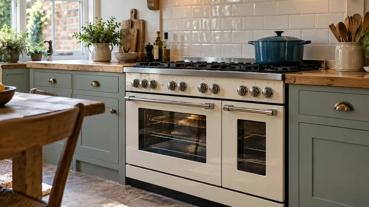 A range cooker cleaned in a Egham kitchen